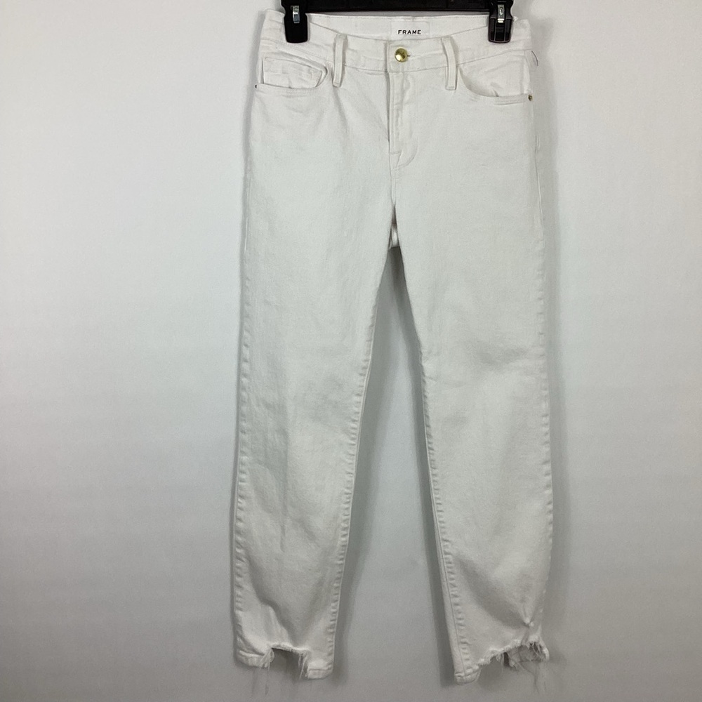 Frame Le Nouveau Straight Blanc Chew Jeans Size 26